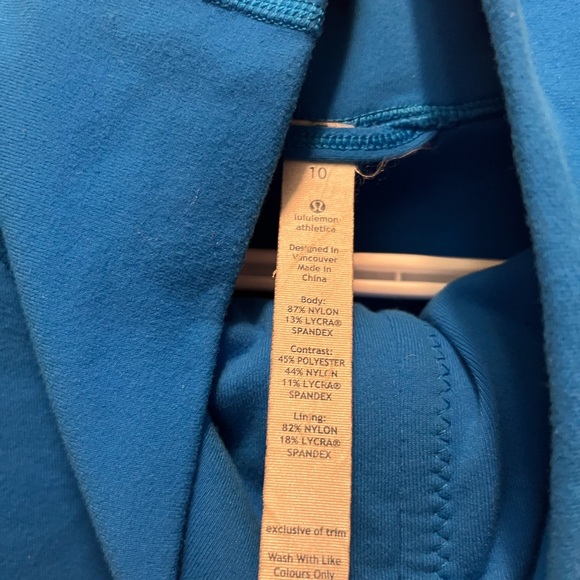 Lululemon blue pinstripe arm active zip up sweatshirt size 10 - Picture 4 of 7